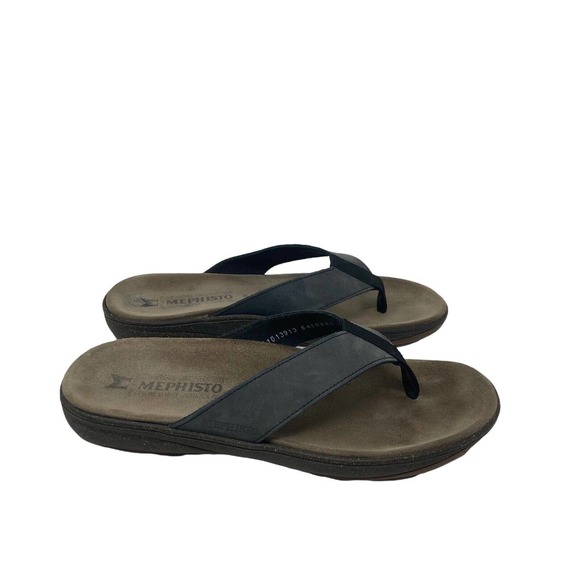 Mephisto Other - Mephisto Charcoal Gray Nubuck Leather Men's Flip Flop Sandals EU 44 US 10